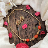 Vriksham Rudra Antique  Gold Alike Coral Bead Neckpiece-G20637